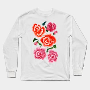 Bouquet of watercolor roses Long Sleeve T-Shirt